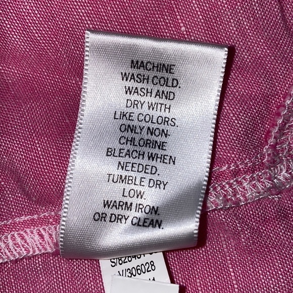 Banana Republic Fushia pink linen long sleeve button down shirt with  col… - Picture 9 of 14